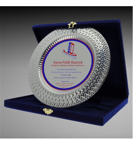 TP-HZ-008 TP-008 METAL TABAK PLAKET GÜMÜŞ